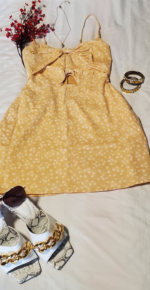 Abercrombie & Fitch Yellow Floral Mini Dress